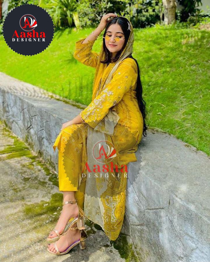 aasha designer Maria B M Print Lawn cotton Exclusive look salwar suit catalog