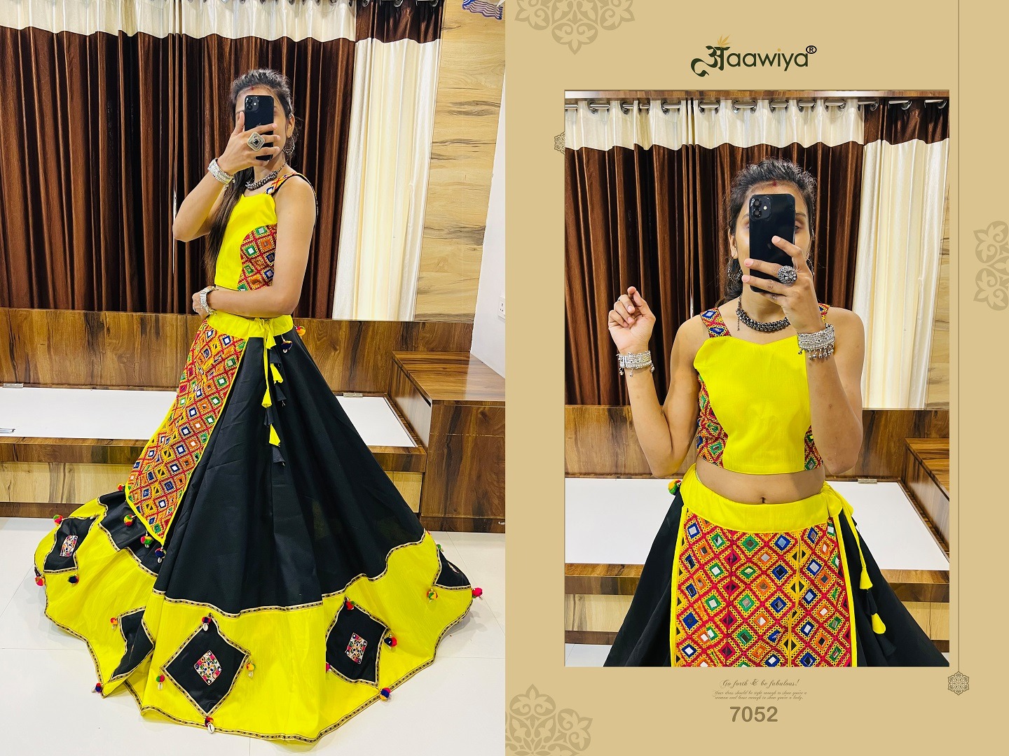 aawiya official rajwadi vol 8 cotton silk elegant look lehenga single