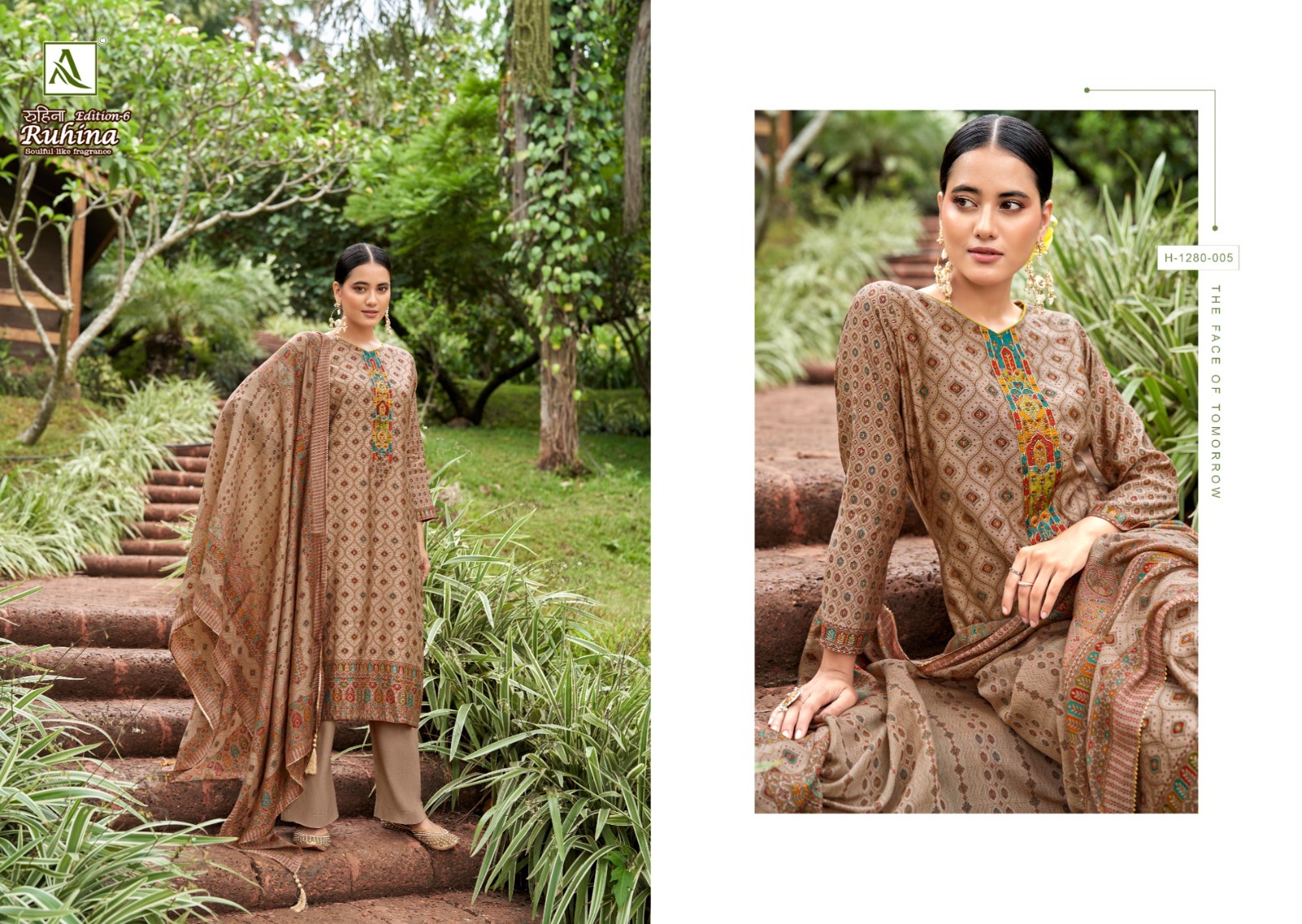 alok suit ruhina edition 6 viscose decent look salwar suit catalog