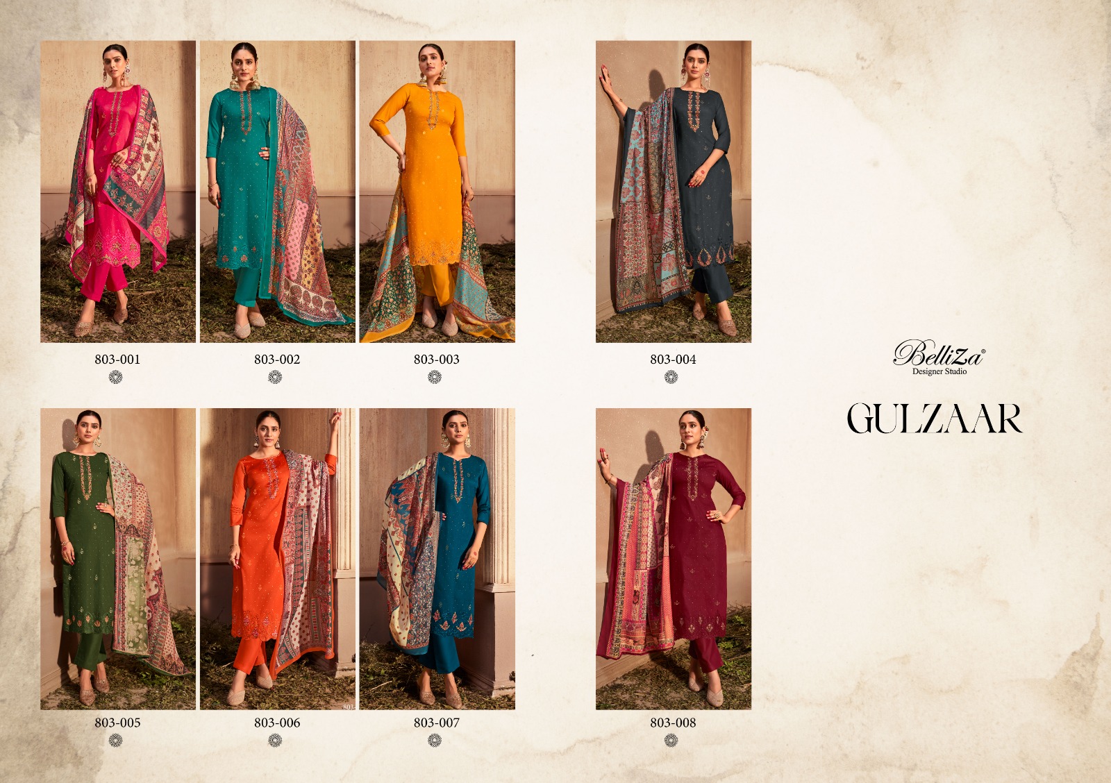 belliza designer studio gulzaar cotton innovative look salwar suit catalog