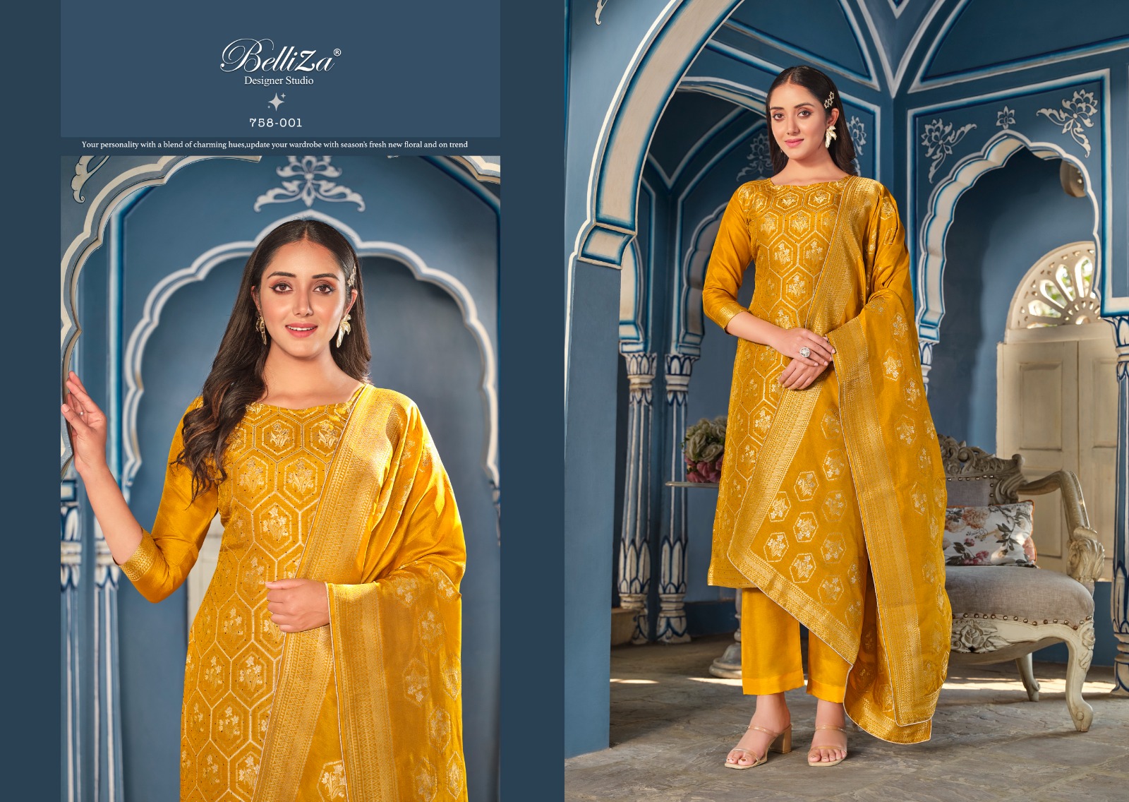 belliza designer studio ishana viscose dola Jaquard gorgeous look salwar suit catalog