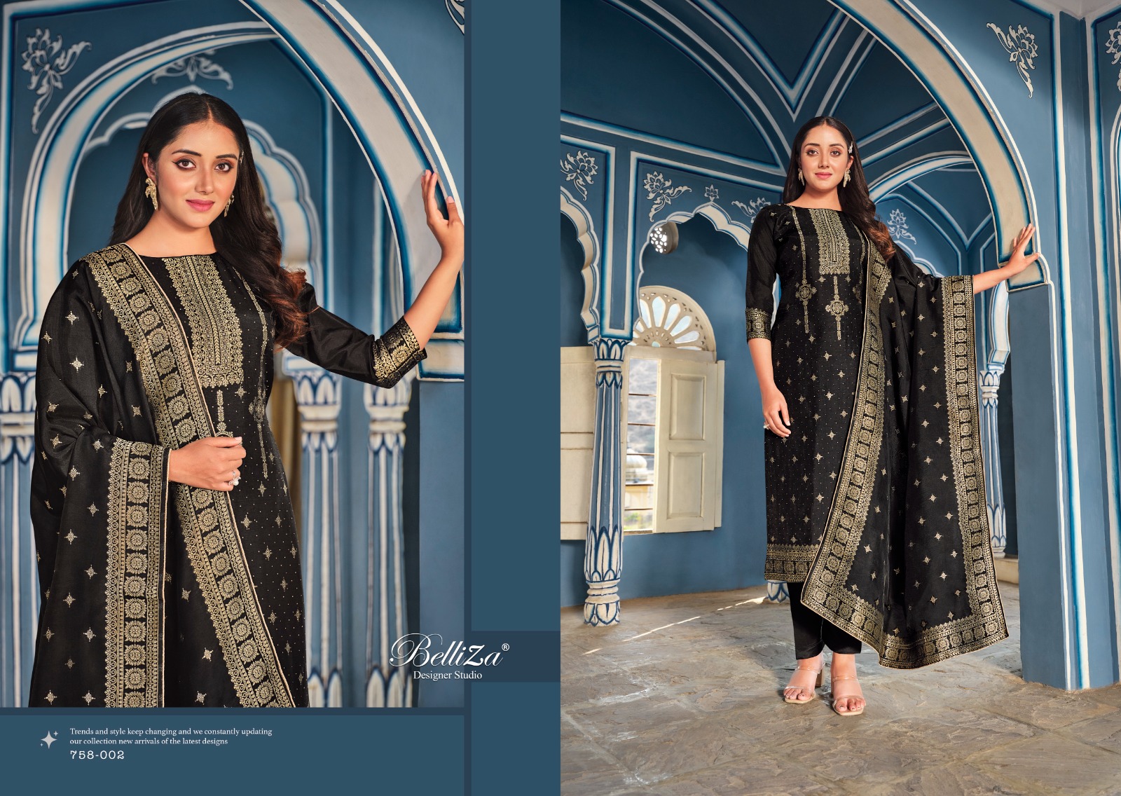 belliza designer studio ishana viscose dola Jaquard gorgeous look salwar suit catalog