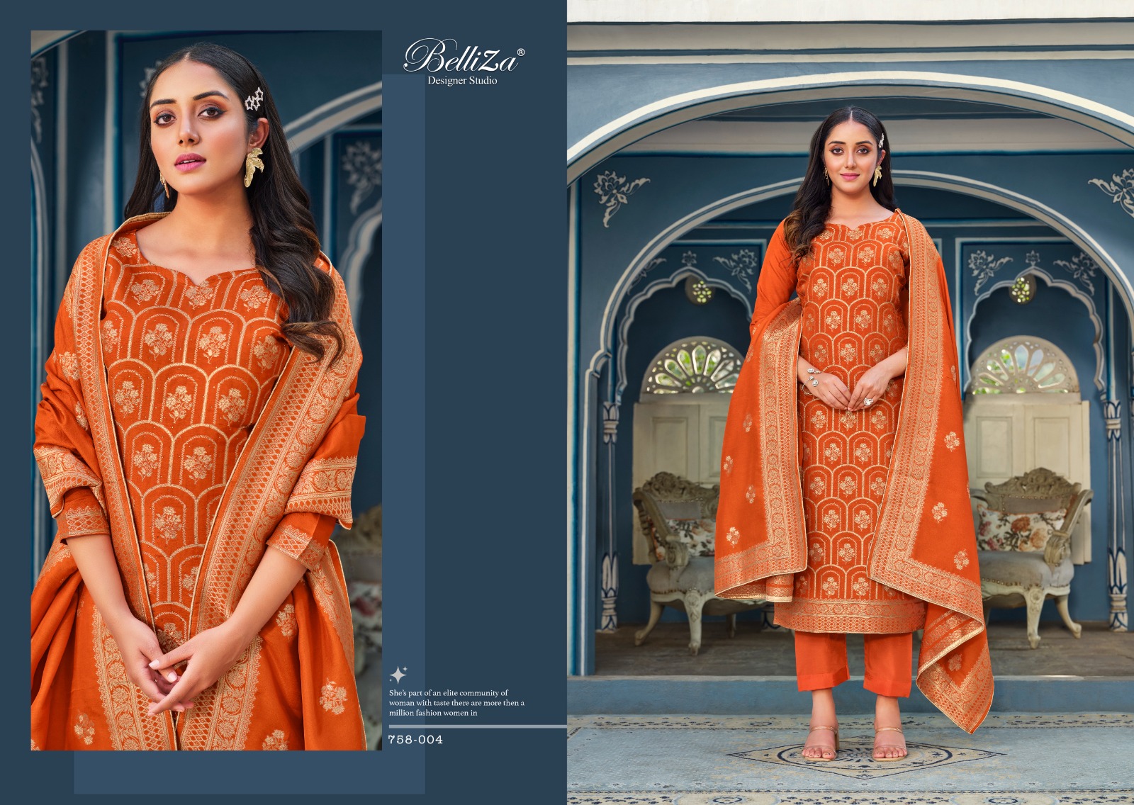 belliza designer studio ishana viscose dola Jaquard gorgeous look salwar suit catalog