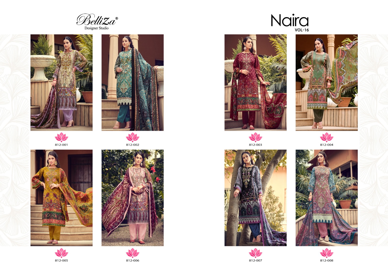 belliza designer studio naira vol 16 cotton exclusive print salwar suit catalog