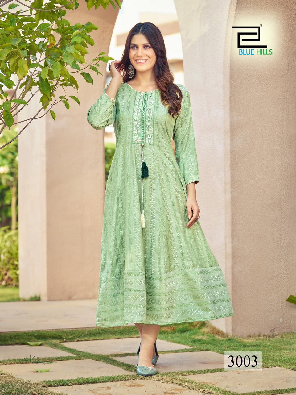 blue hills milky bar vol 3 rayon elegant kurti catalog