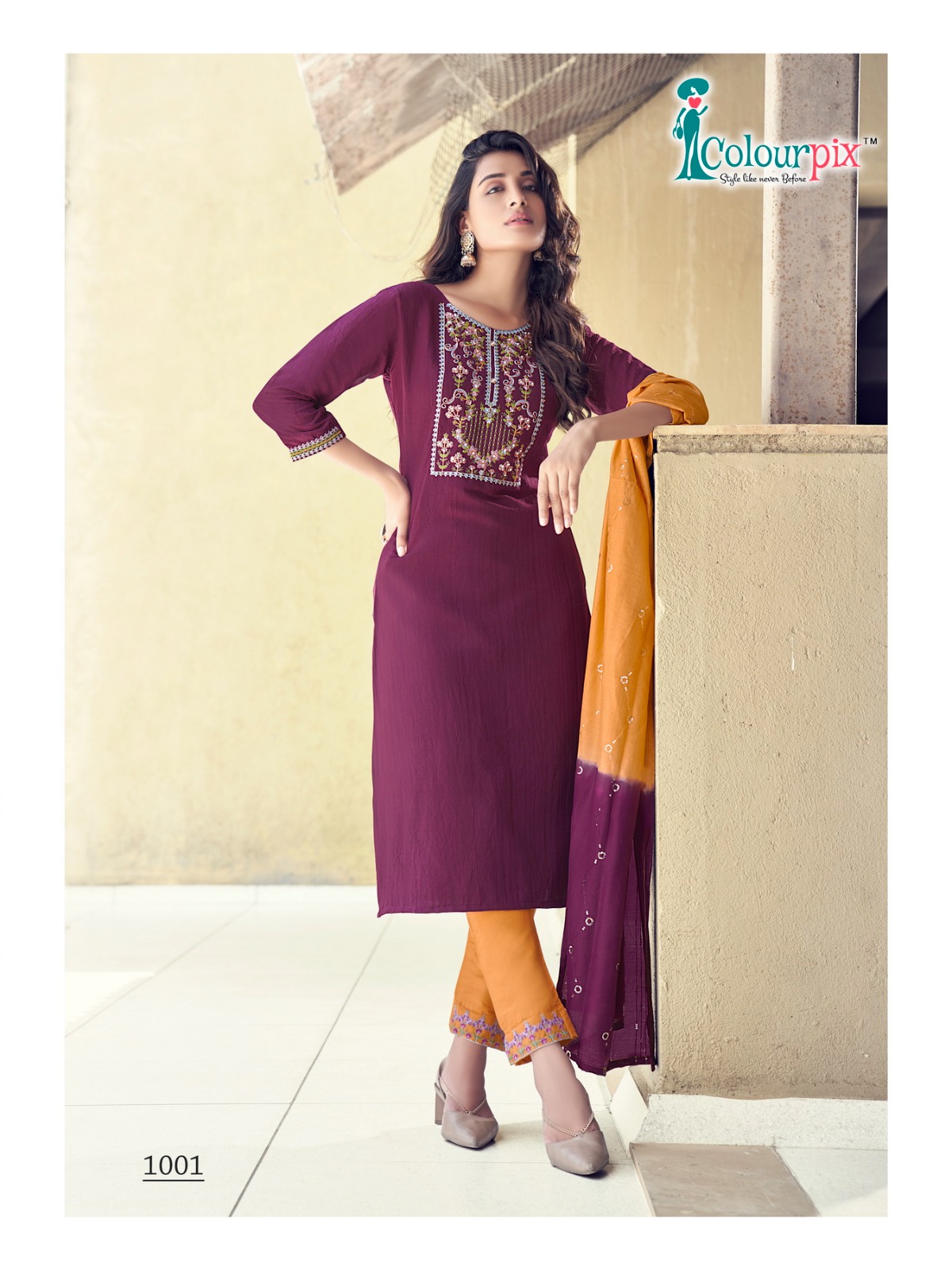 colours nx saheli viscose attrctive look top bottom with dupatta catalog