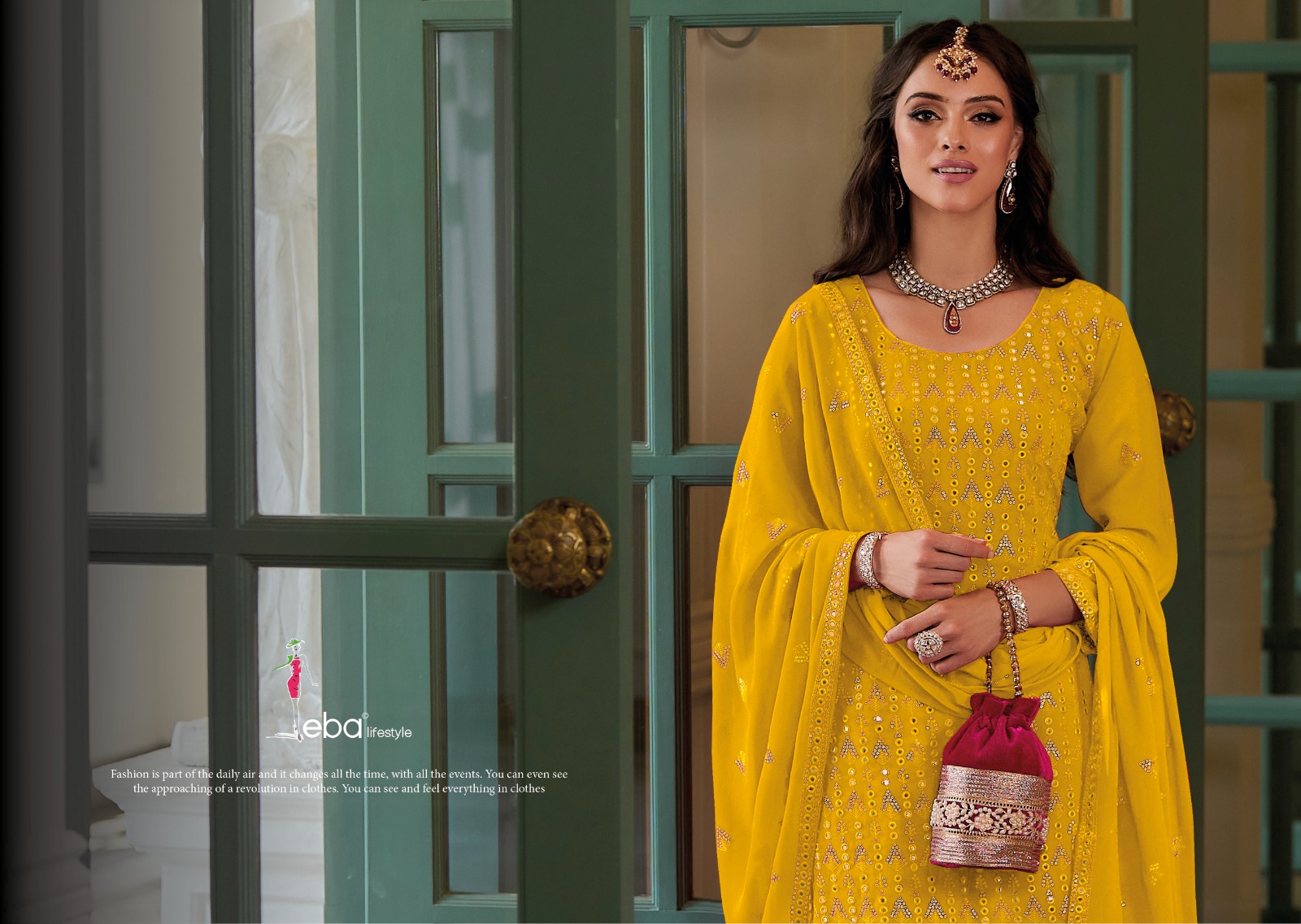 eba dillagi bluming georgette decent look salwar suit catalog