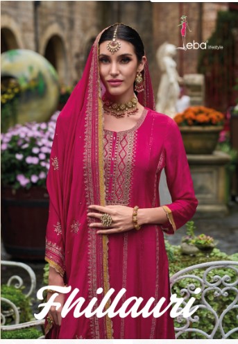 eba lifestyle fhillauri chinnon attrective look salwar suit catalog