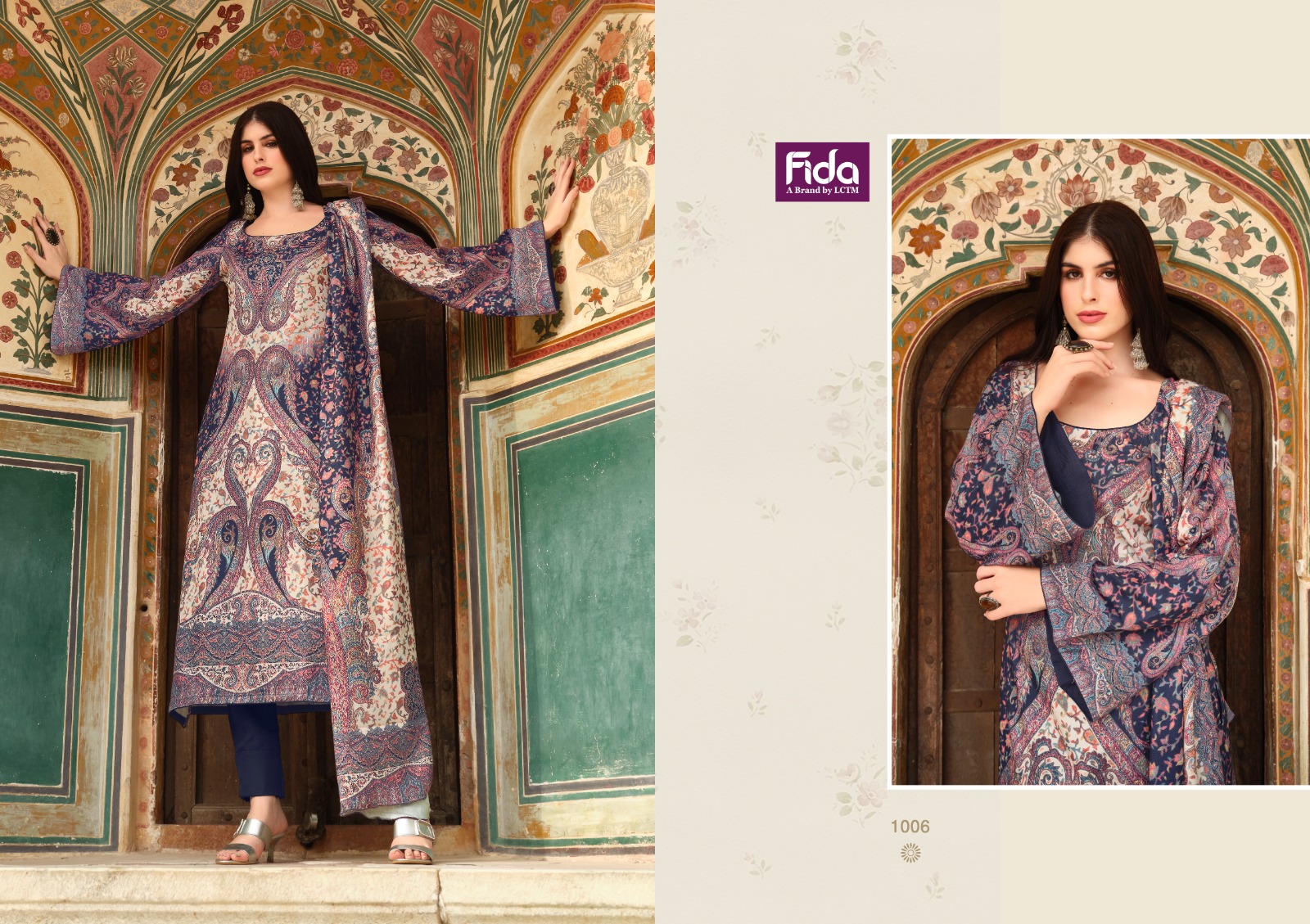 fida international aakrash wool exclusive print salwar suit catalog