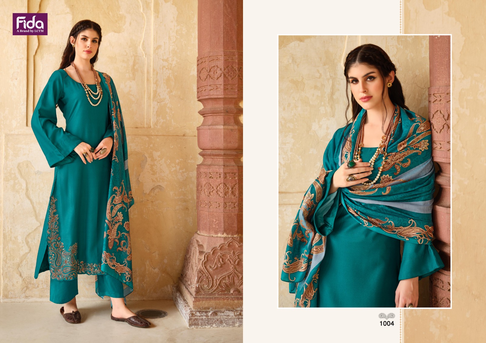 fida international aliza wool exclusive print salwar suit catalog