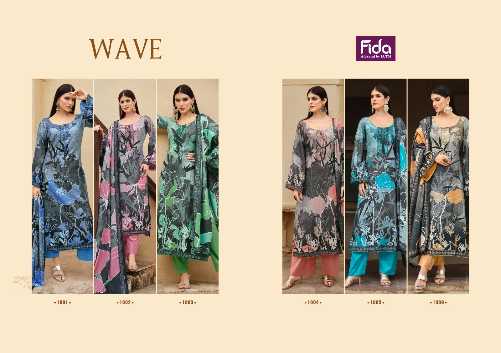 fida international wave muslin regal look salwar suit catalog