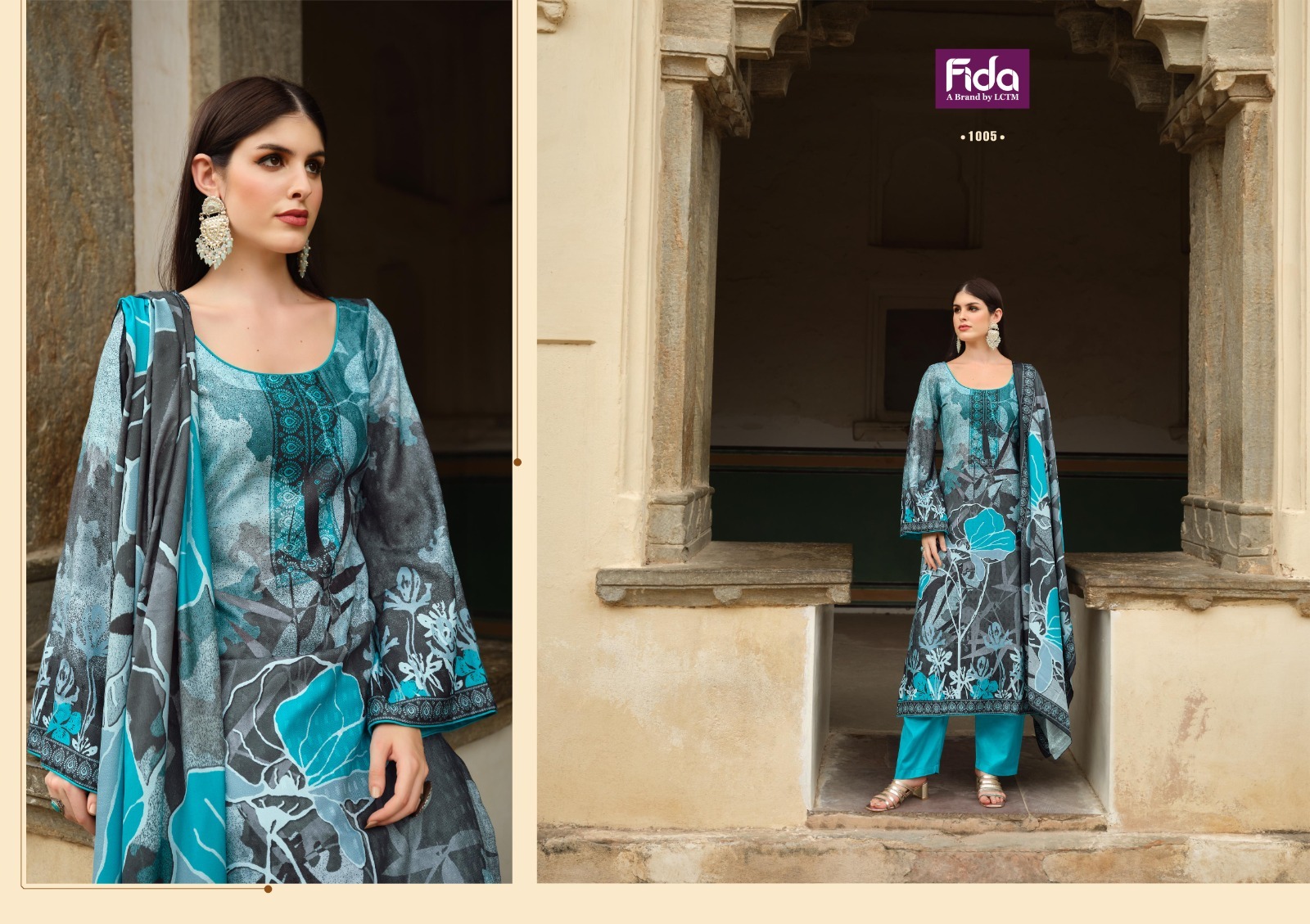 fida international wave muslin regal look salwar suit catalog