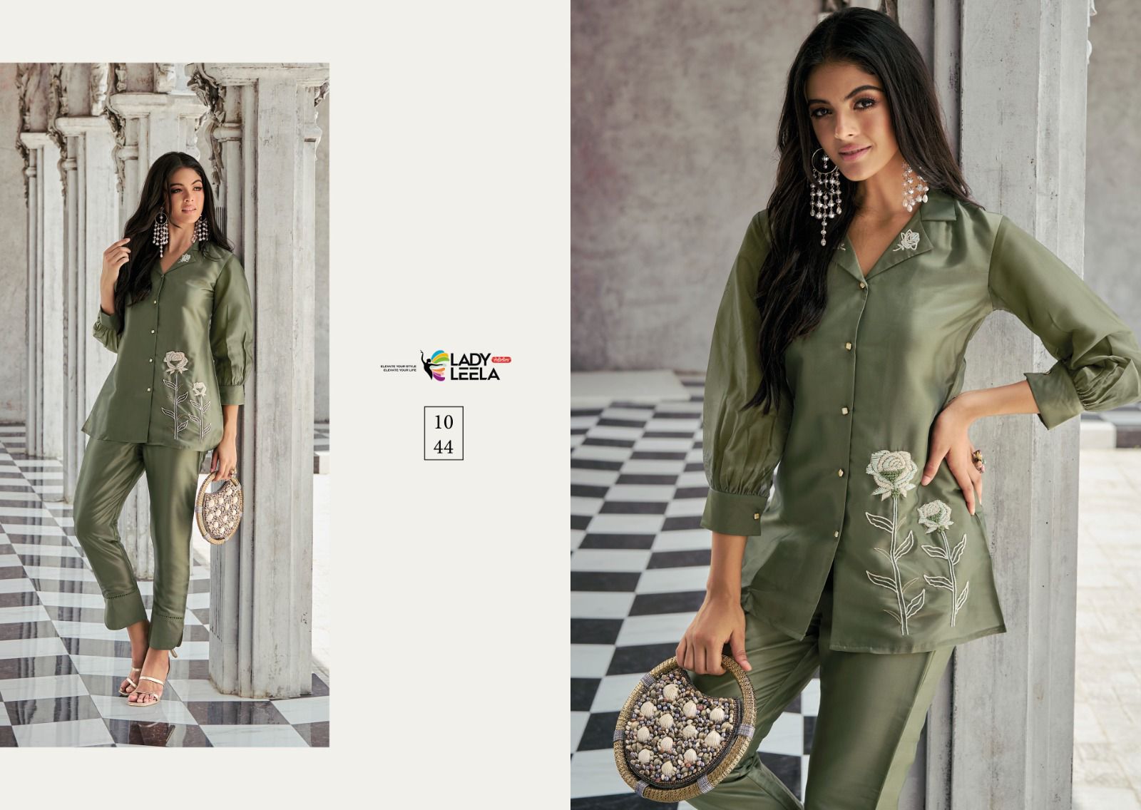 lady leela marbles viscose organza attrective look top with pant catalog