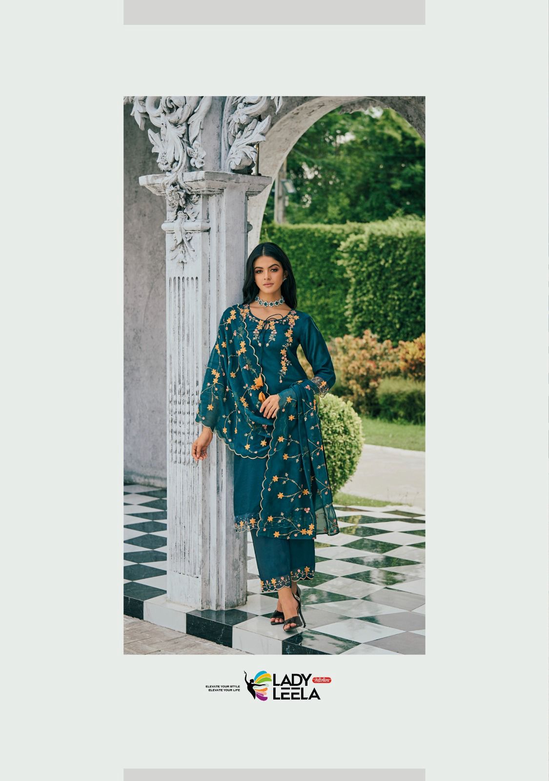 ledy leela raabta viscose exclusive embroidery look top bottom with dupatta catalog