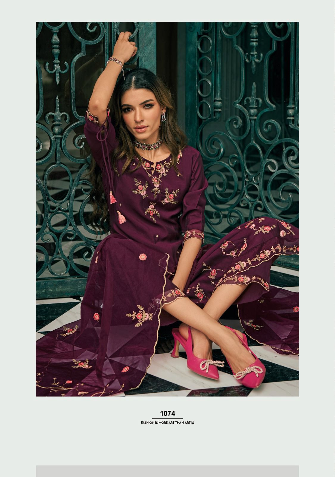 ledy leela raabta viscose exclusive embroidery look top bottom with dupatta catalog