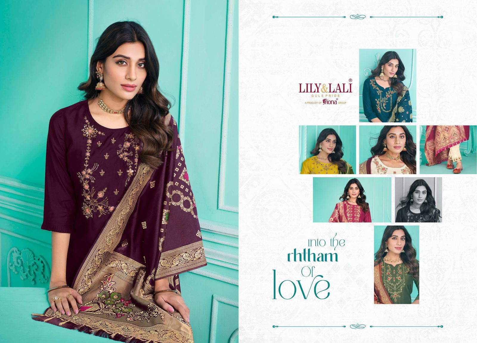 lily and lali gulmeena 2 milan silk attrective look top bottom with dupatta catalog