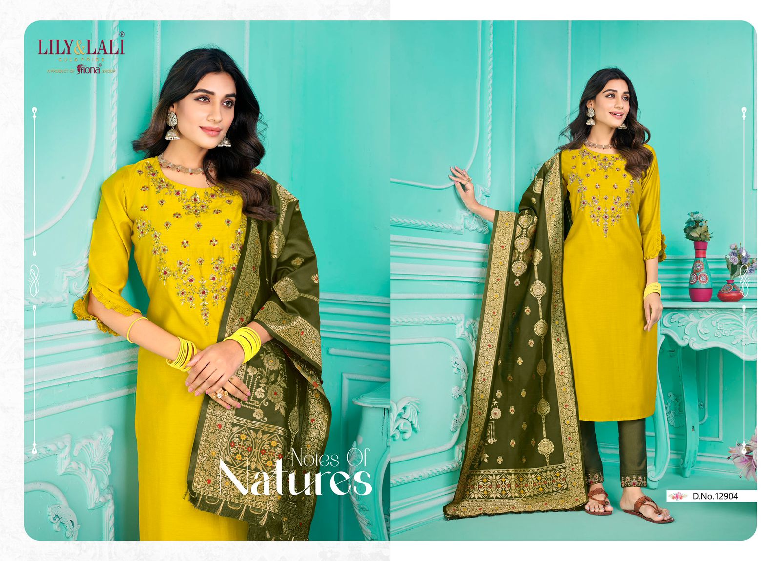 lily and lali gulmeena 2 milan silk attrective look top bottom with dupatta catalog