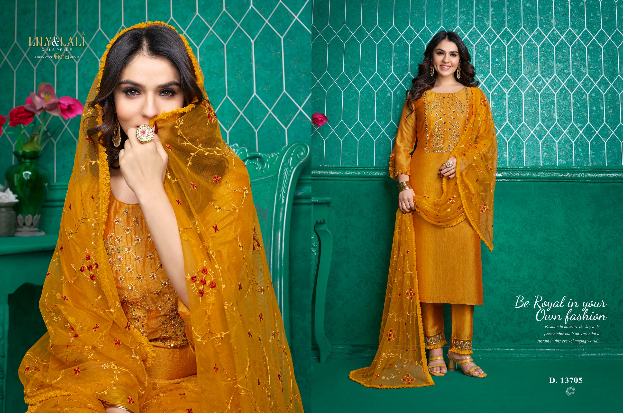 lily and lali maria 9 vol 3 supper silk innovative look kurti bottom with dupatta catalog