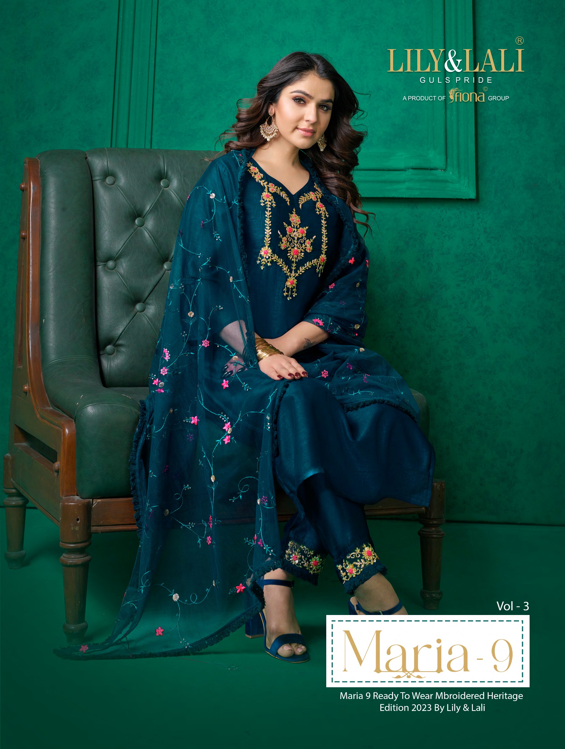 lily and lali maria 9 vol 3 supper silk innovative look kurti bottom with dupatta catalog