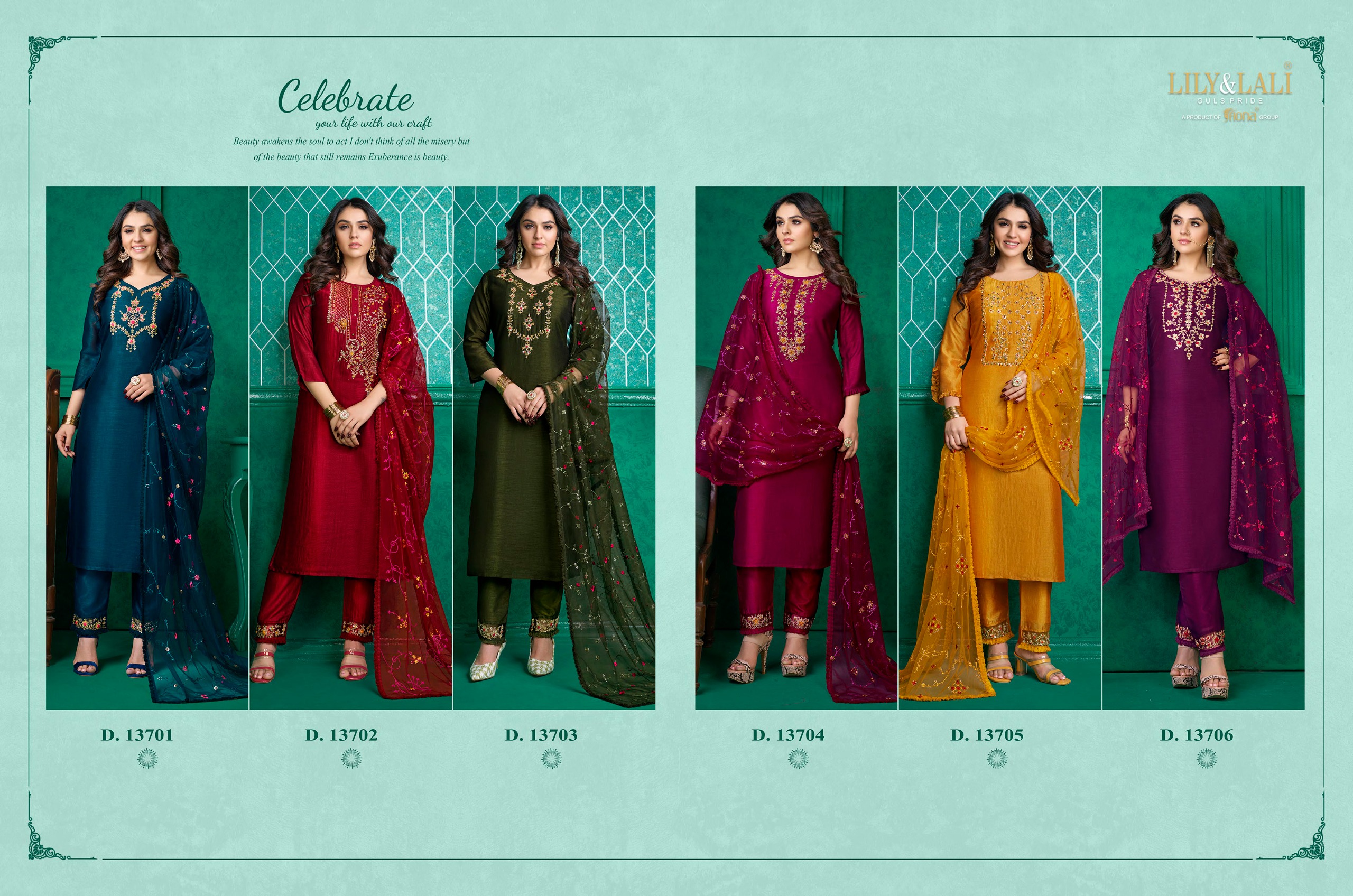 lily and lali maria 9 vol 3 supper silk innovative look kurti bottom with dupatta catalog