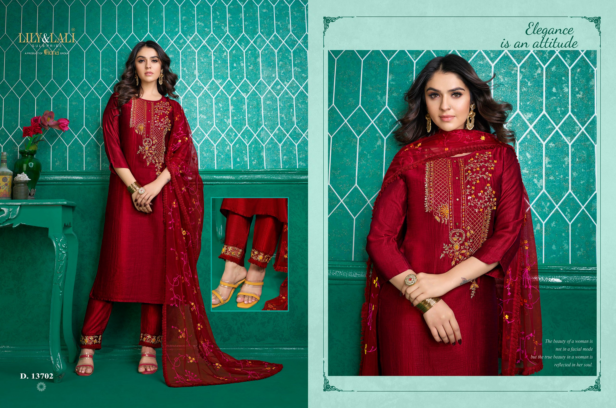 lily and lali maria 9 vol 3 supper silk innovative look kurti bottom with dupatta catalog