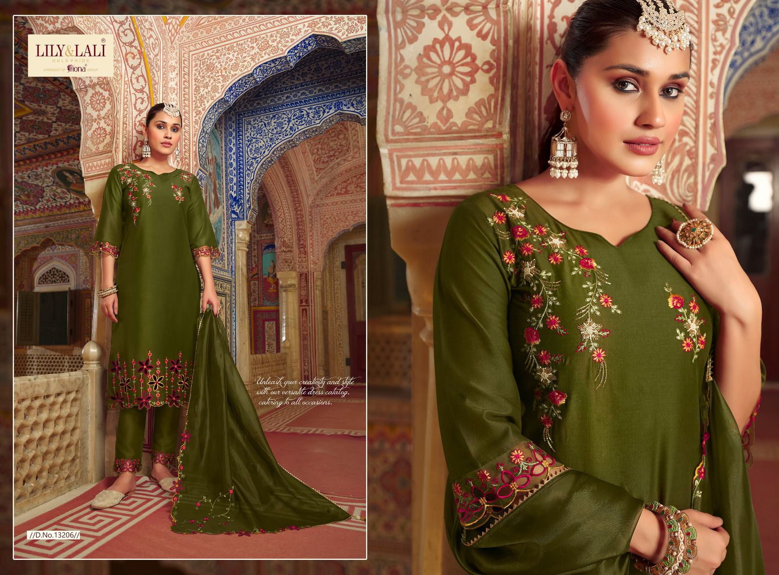 lily and lali mirror elegance bemberg silk elegant top bottom with dupatta catalog