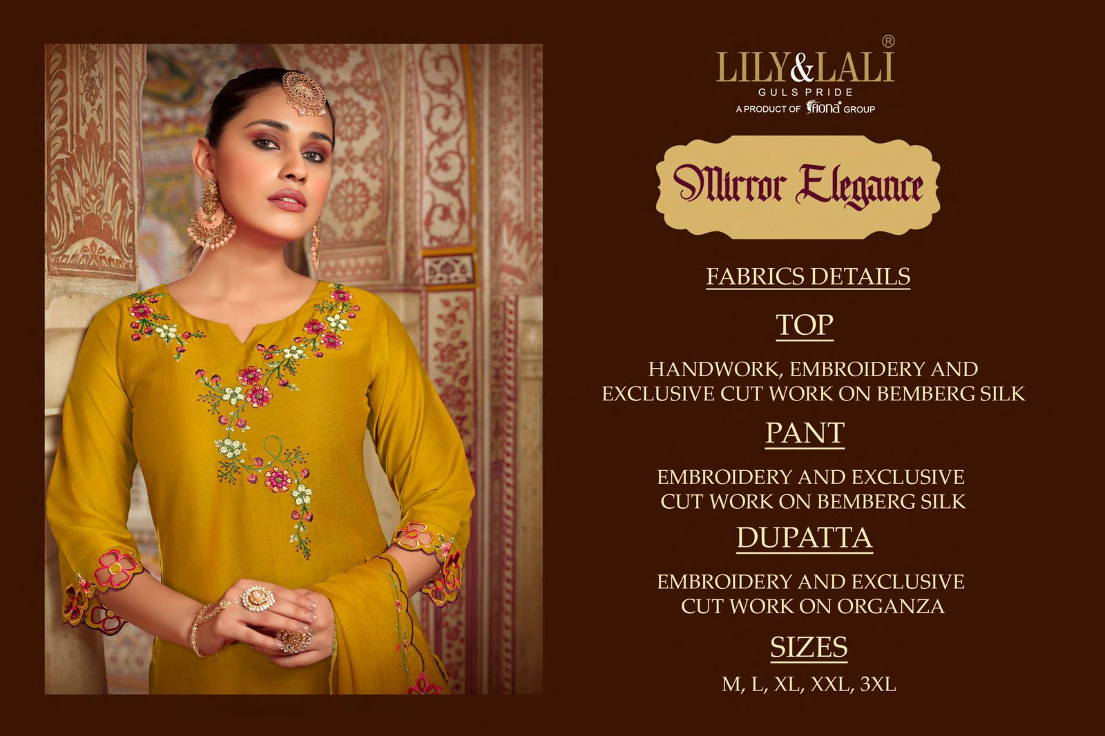 lily and lali mirror elegance bemberg silk elegant top bottom with dupatta catalog