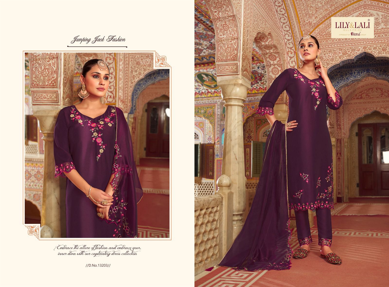 lily and lali mirror elegance bemberg silk elegant top bottom with dupatta catalog