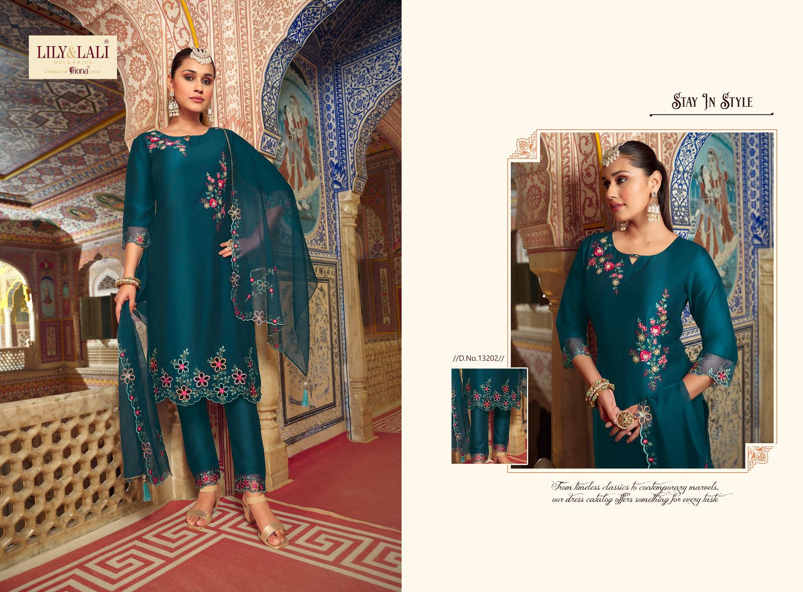 lily and lali mirror elegance bemberg silk elegant top bottom with dupatta catalog