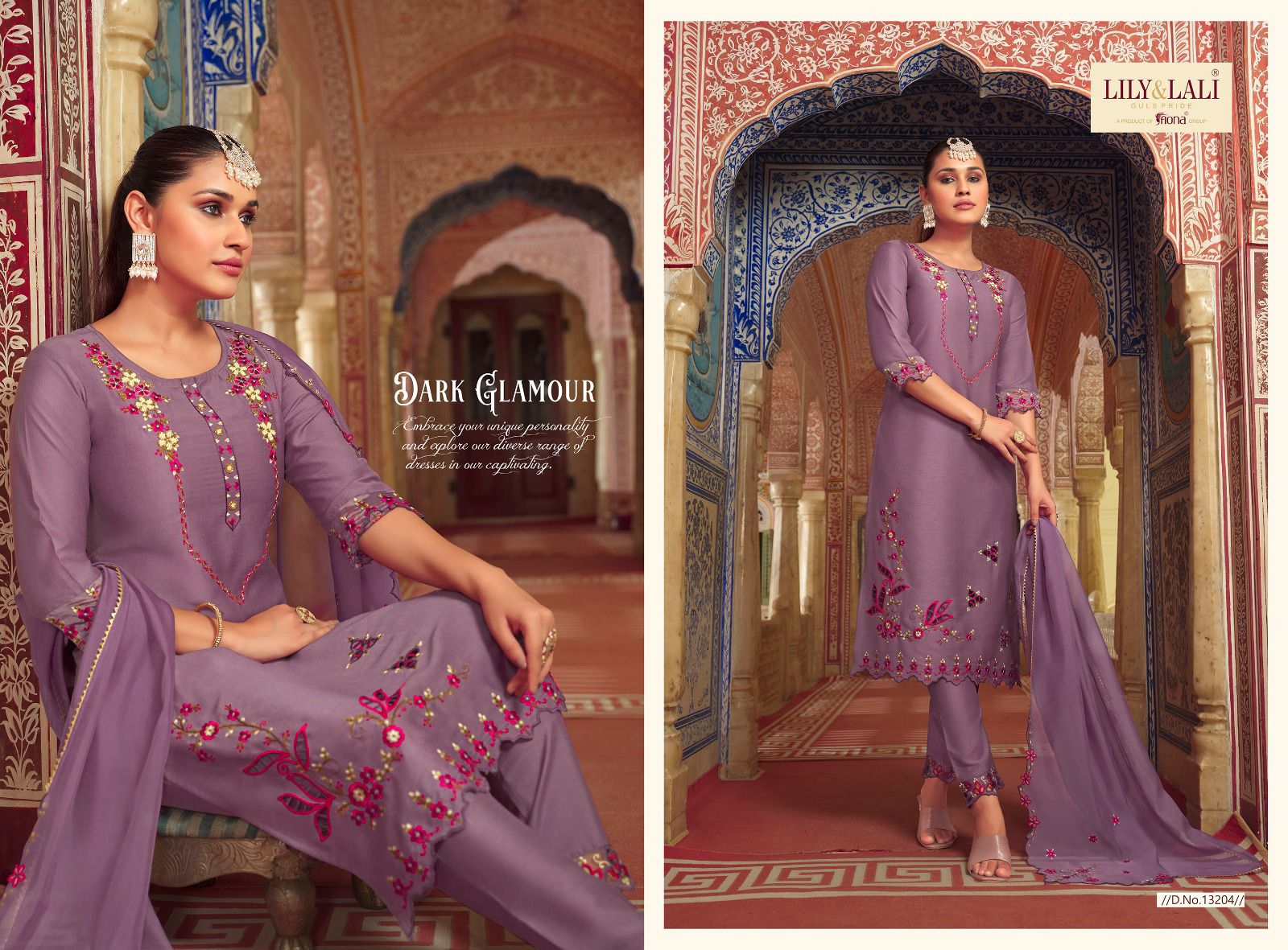 lily and lali mirror elegance bemberg silk elegant top bottom with dupatta catalog