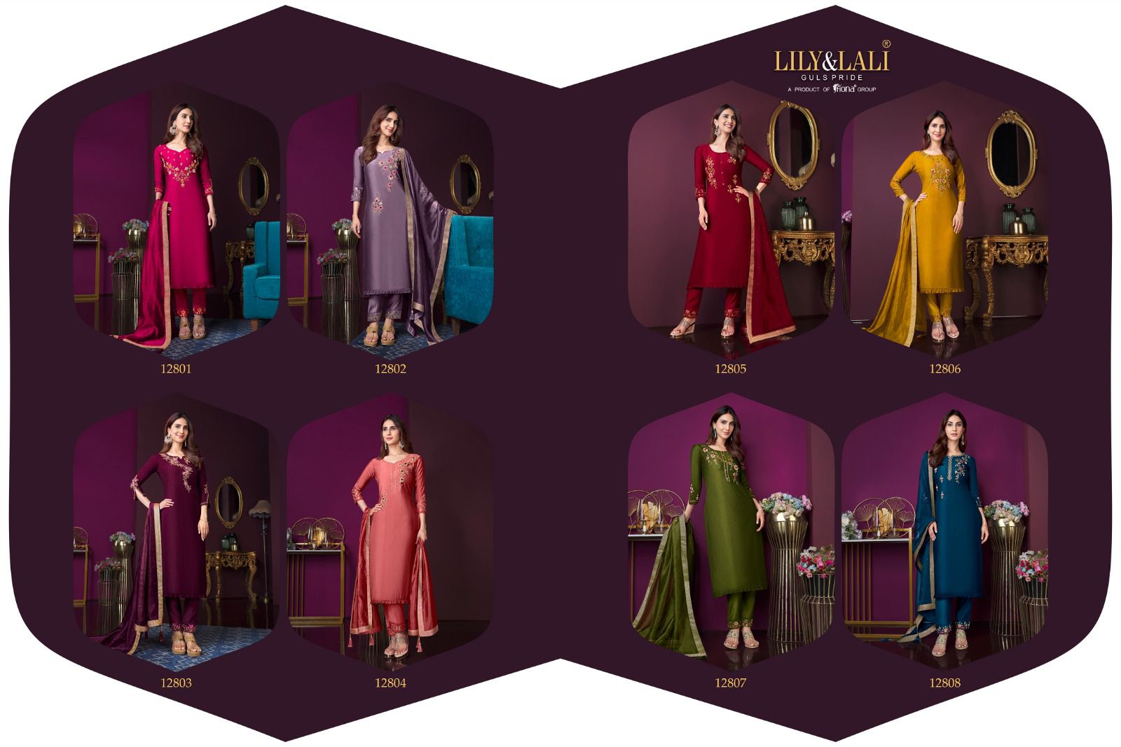 lily and lali modern ease viscose new and modern look top bottom with dupatta catalog