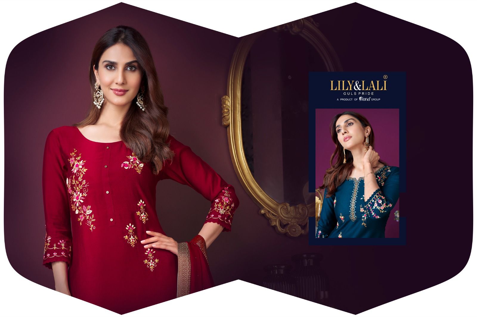 lily and lali modern ease viscose new and modern look top bottom with dupatta catalog