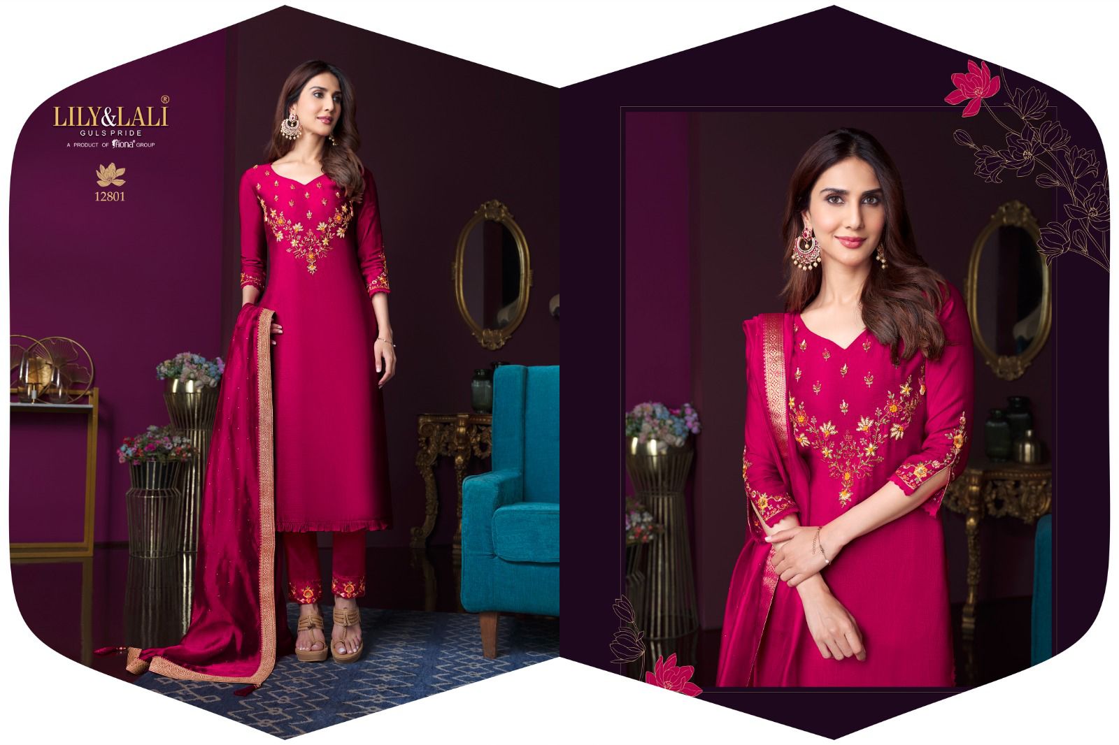 lily and lali modern ease viscose new and modern look top bottom with dupatta catalog