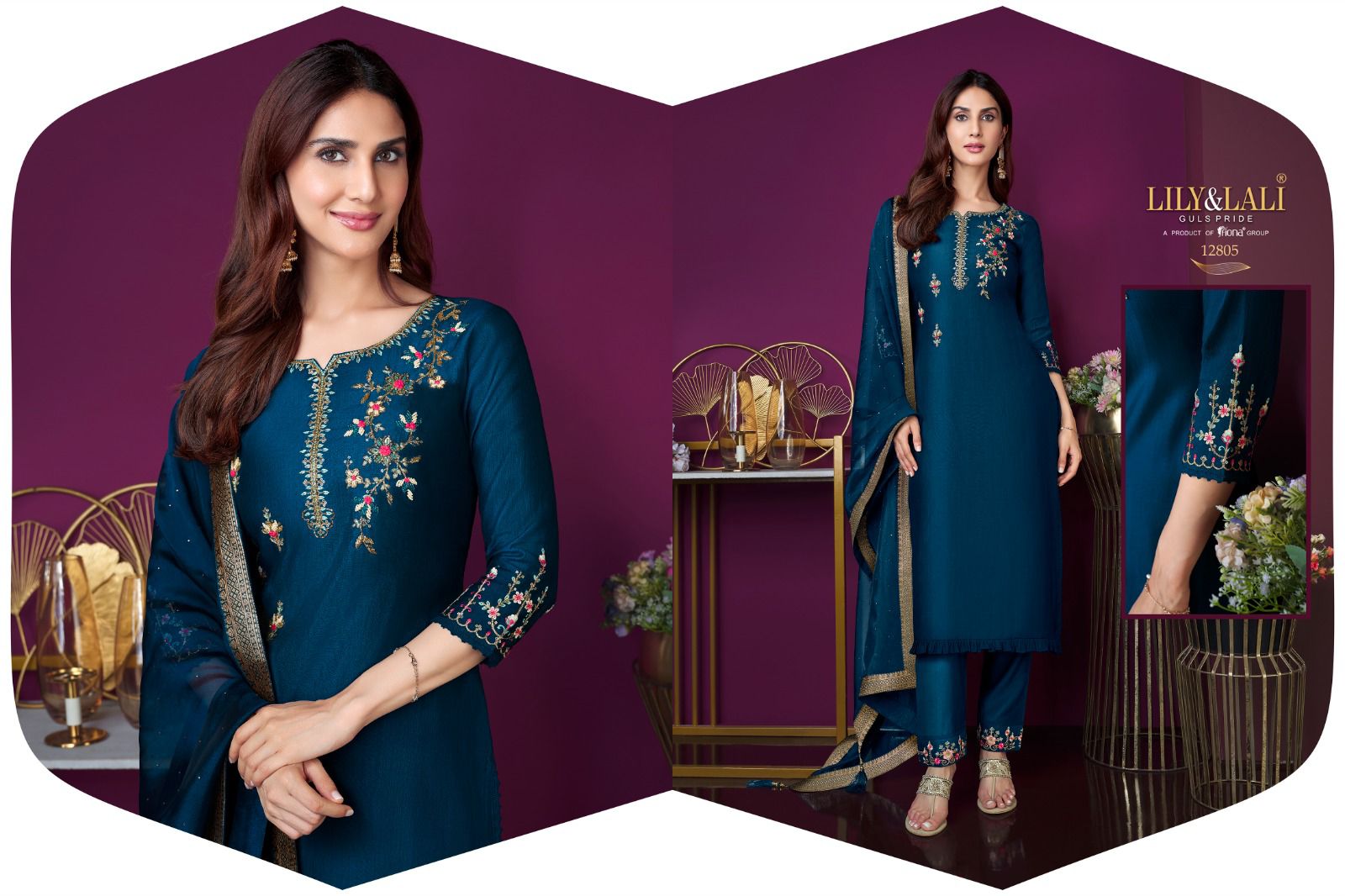 lily and lali modern ease viscose new and modern look top bottom with dupatta catalog