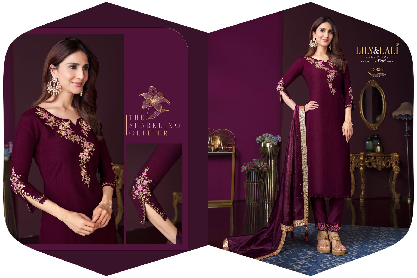 lily and lali modern ease viscose new and modern look top bottom with dupatta catalog