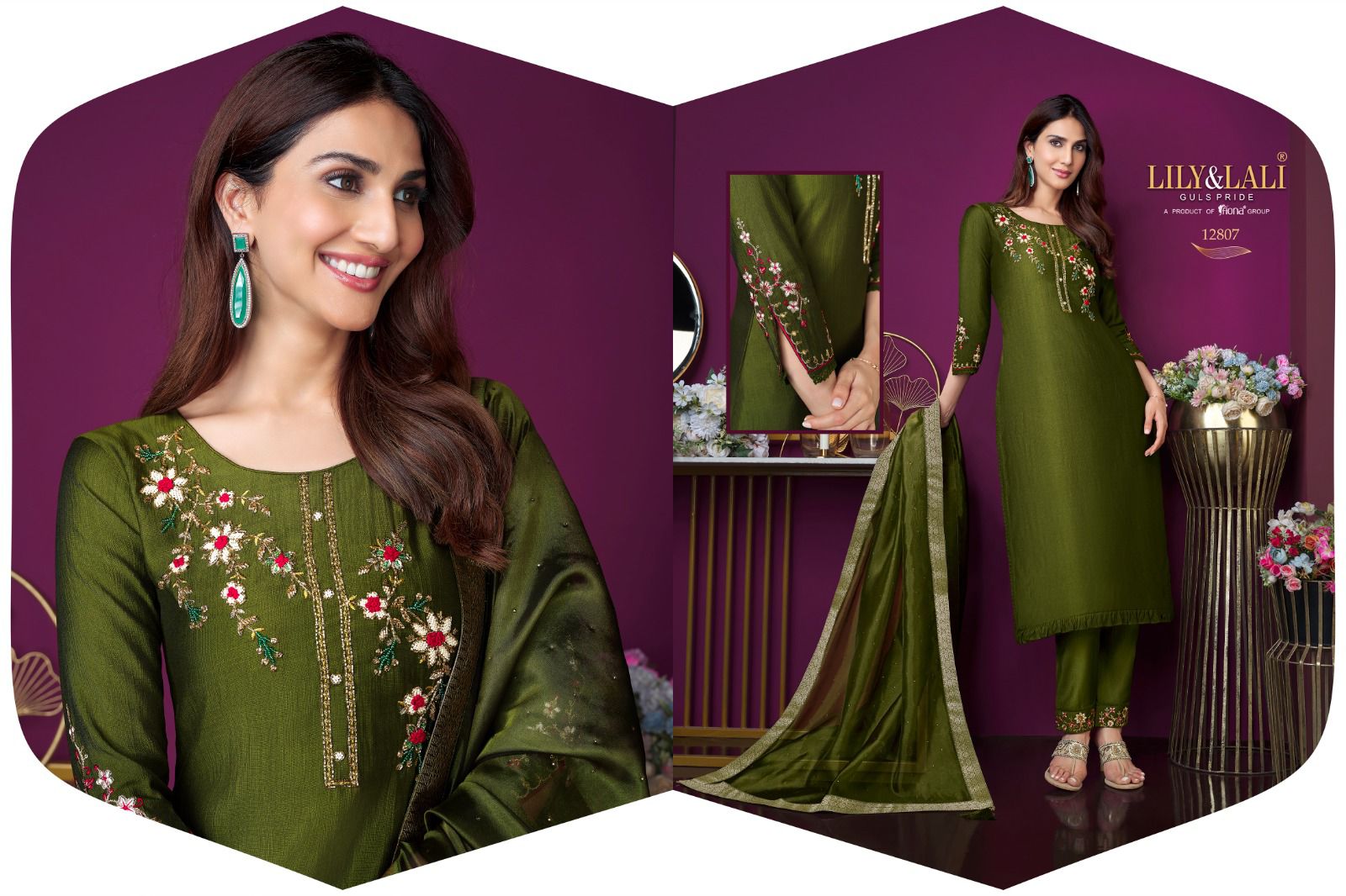 lily and lali modern ease viscose new and modern look top bottom with dupatta catalog