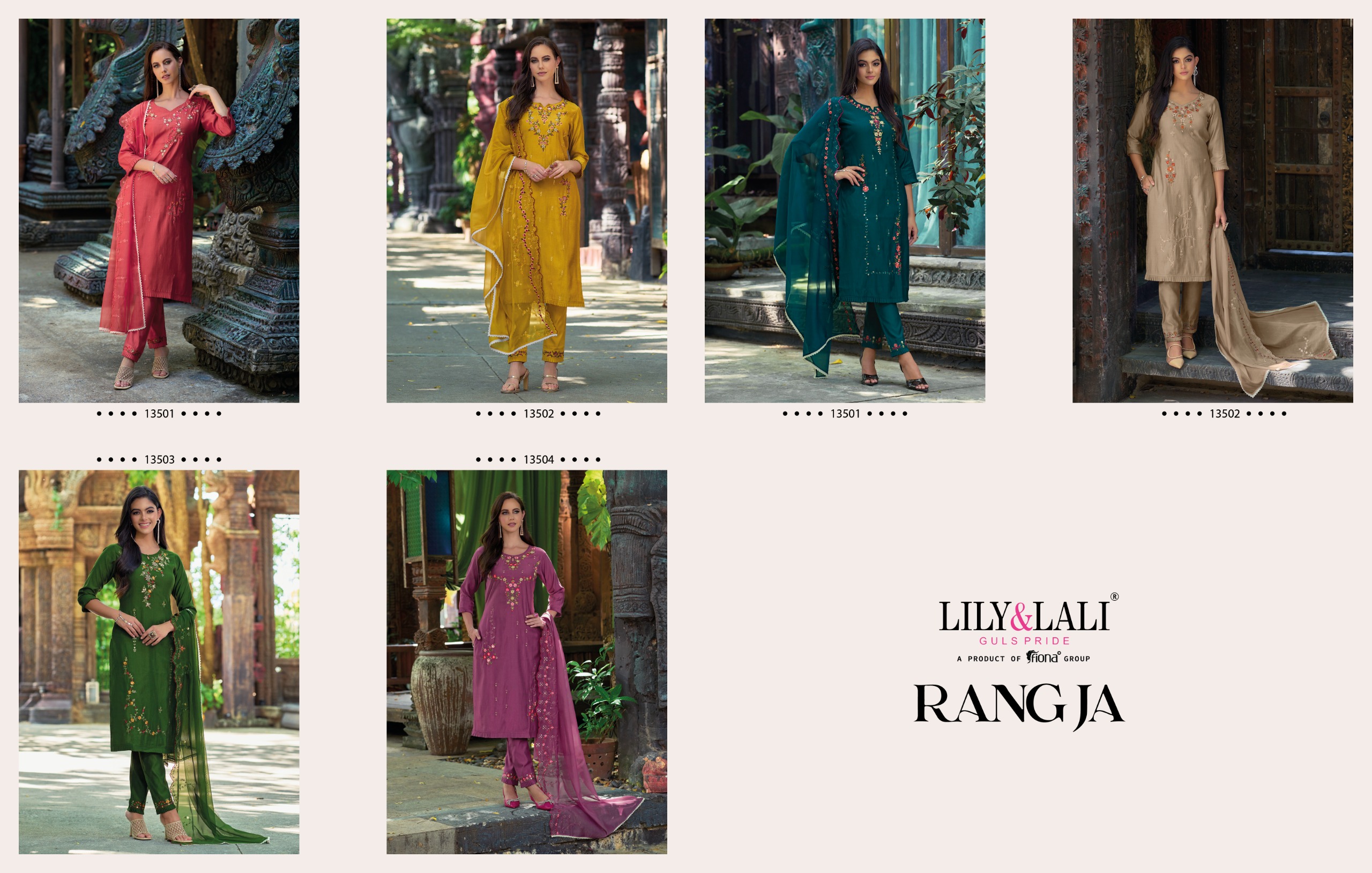 lily and lali rang ja viscose new and modern look top bottom with dupatta catalog