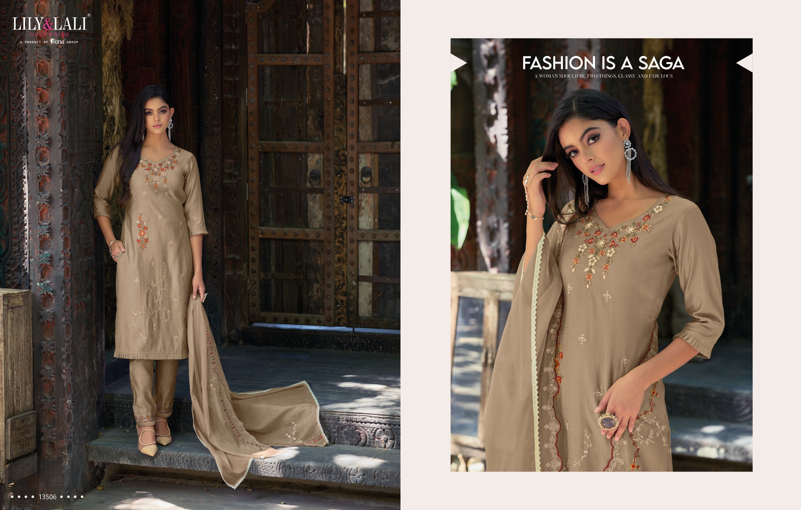 lily and lali rang ja viscose new and modern look top bottom with dupatta catalog