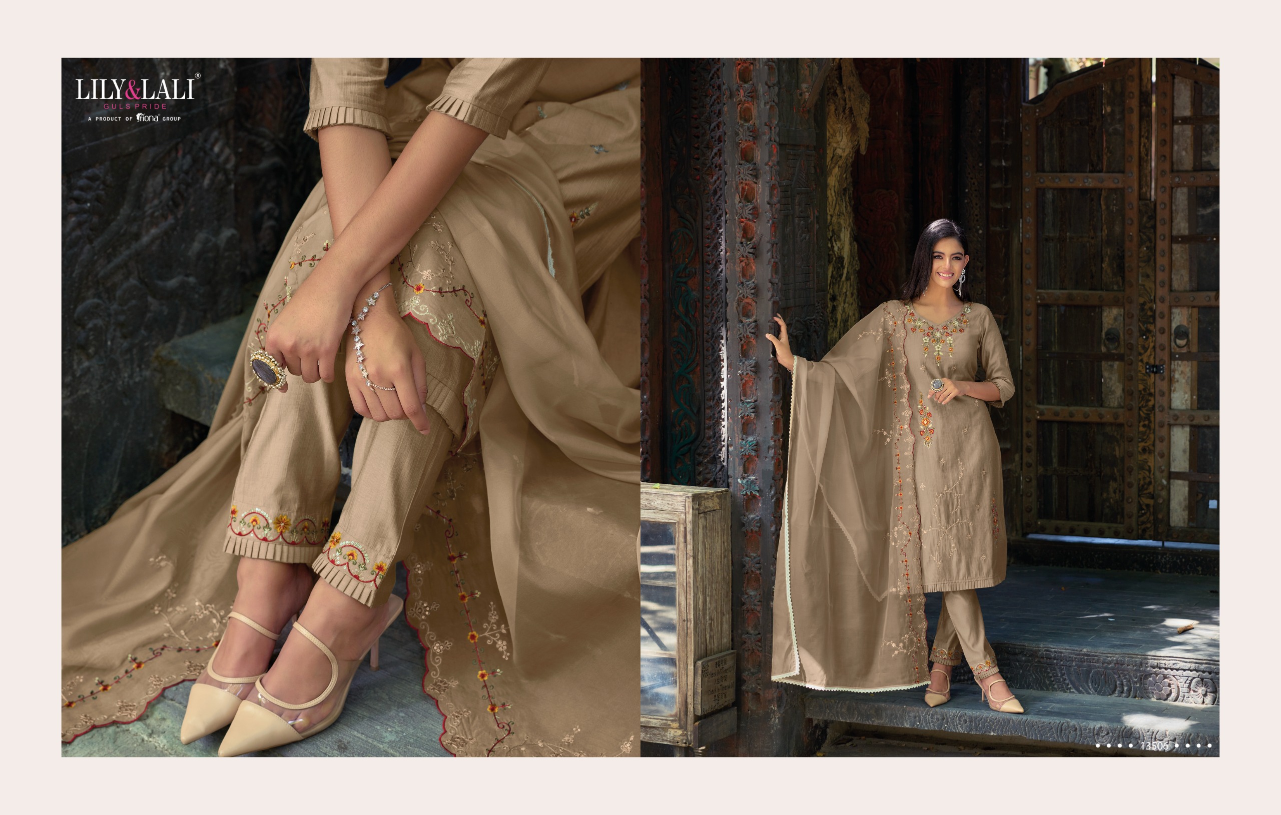 lily and lali rang ja viscose new and modern look top bottom with dupatta catalog