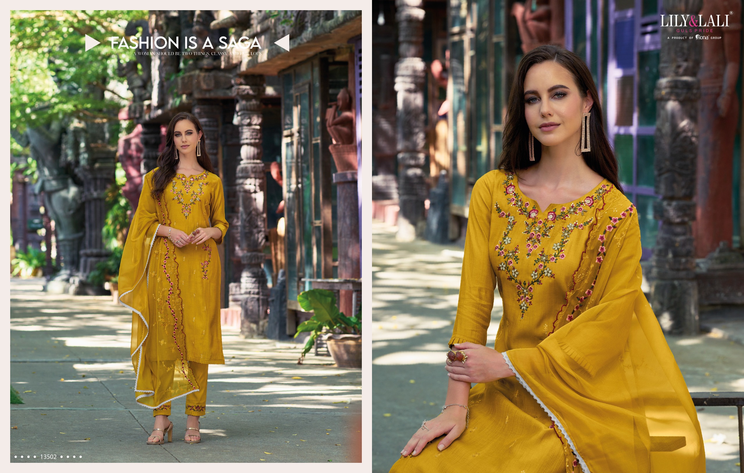 lily and lali rang ja viscose new and modern look top bottom with dupatta catalog