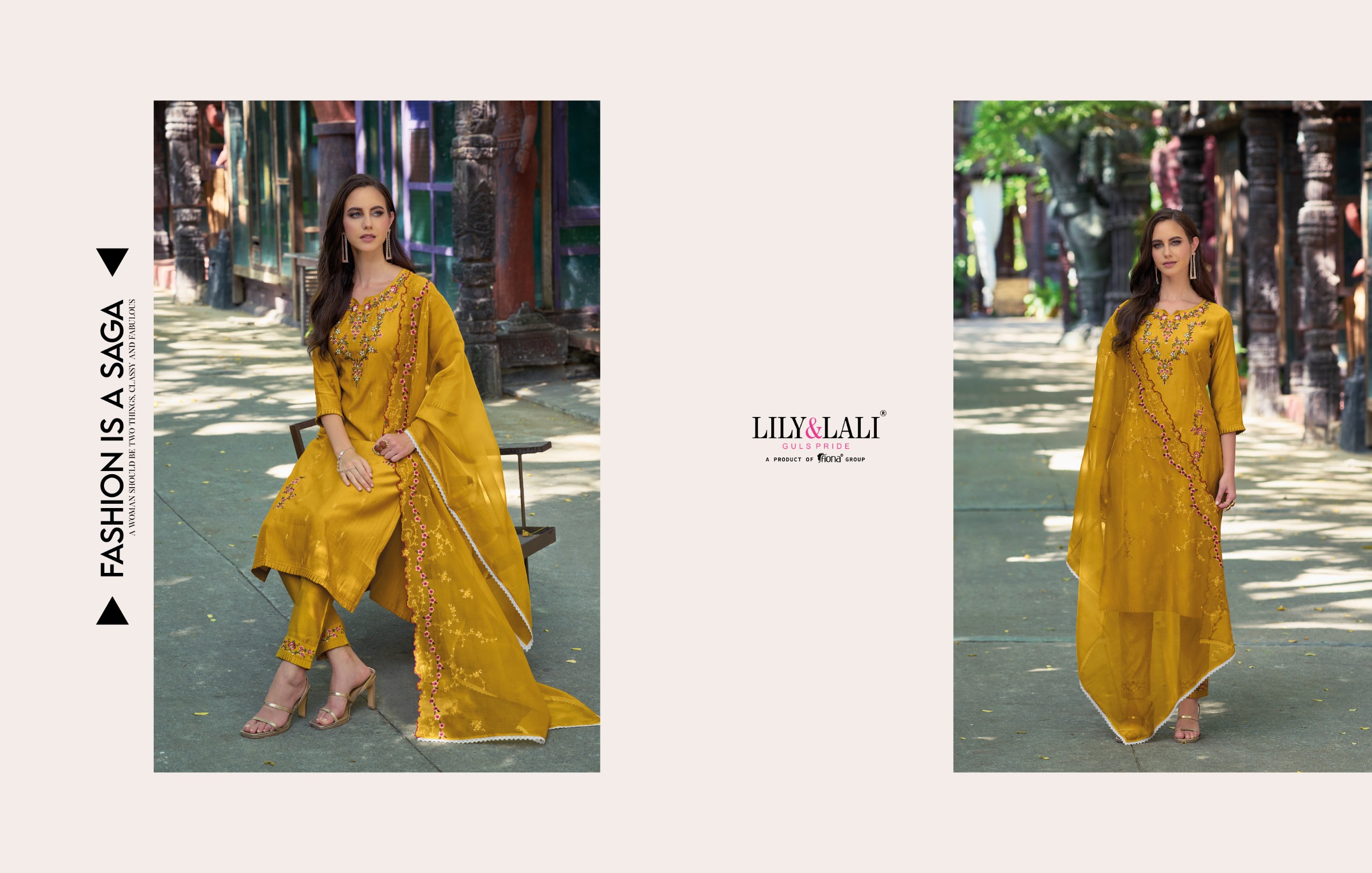 lily and lali rang ja viscose new and modern look top bottom with dupatta catalog