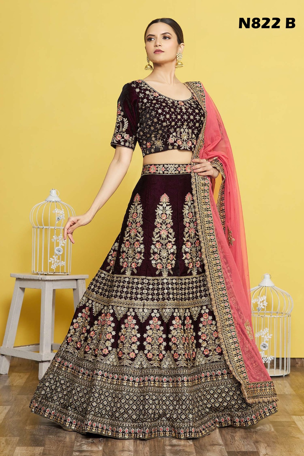 mahotsav nimaya n800 series velvet festive look lehenga catalog