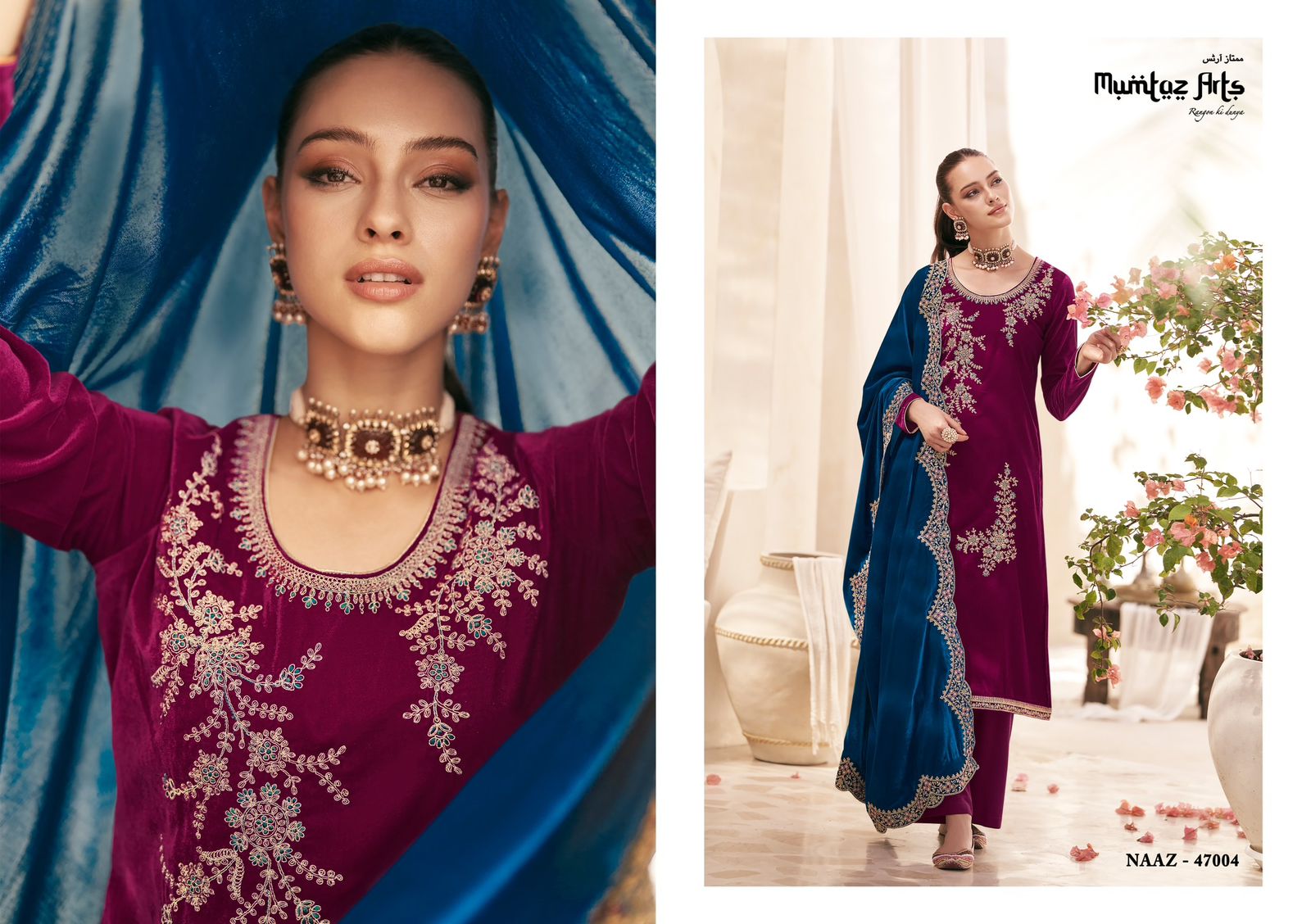 mumtaz art naaz velvet graceful look salwar suit catalog