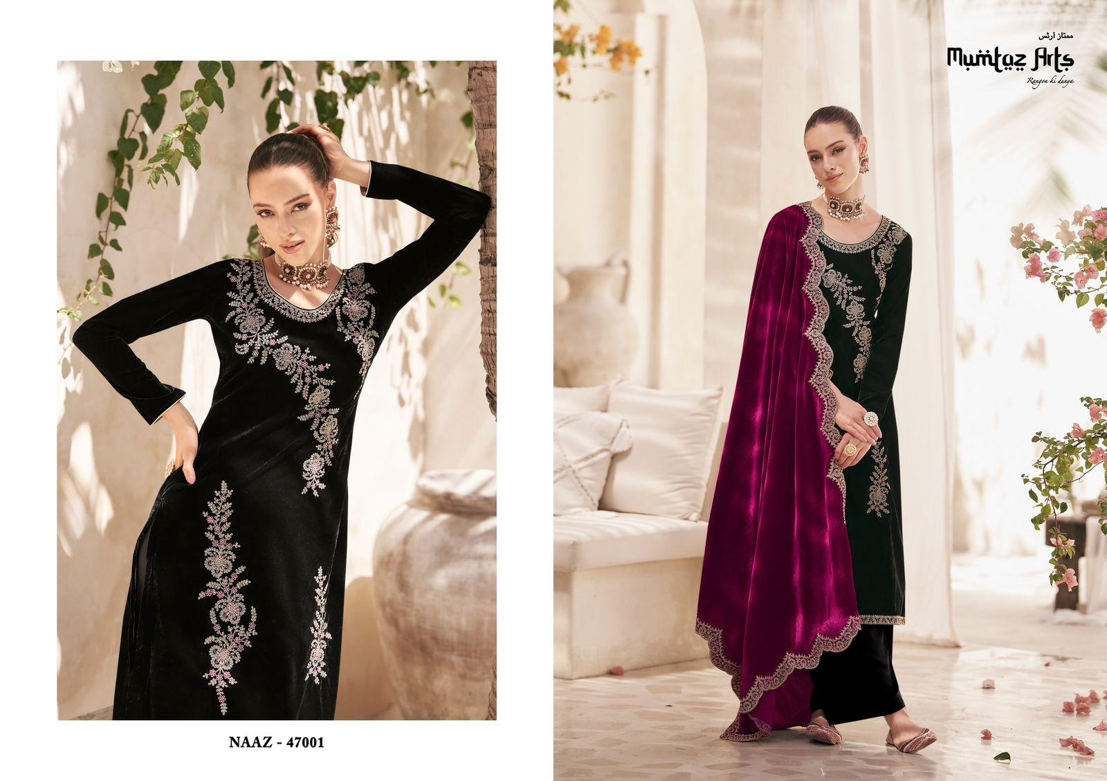 mumtaz art naaz velvet graceful look salwar suit catalog