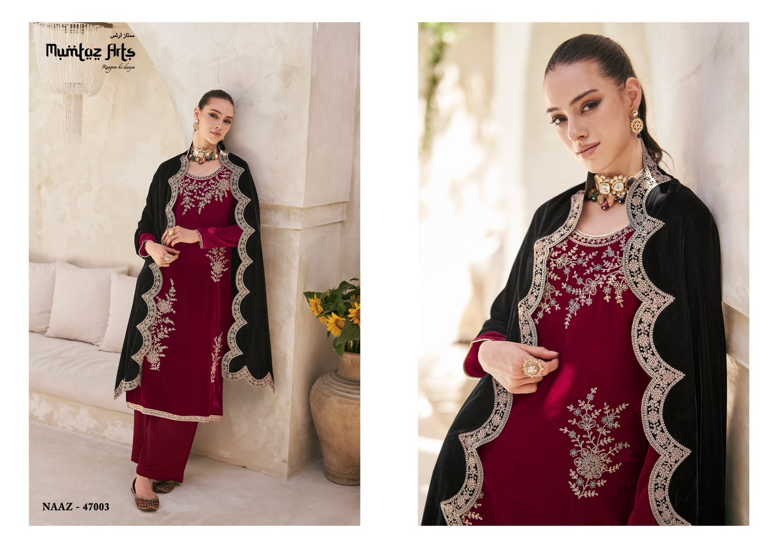 mumtaz art naaz velvet graceful look salwar suit catalog