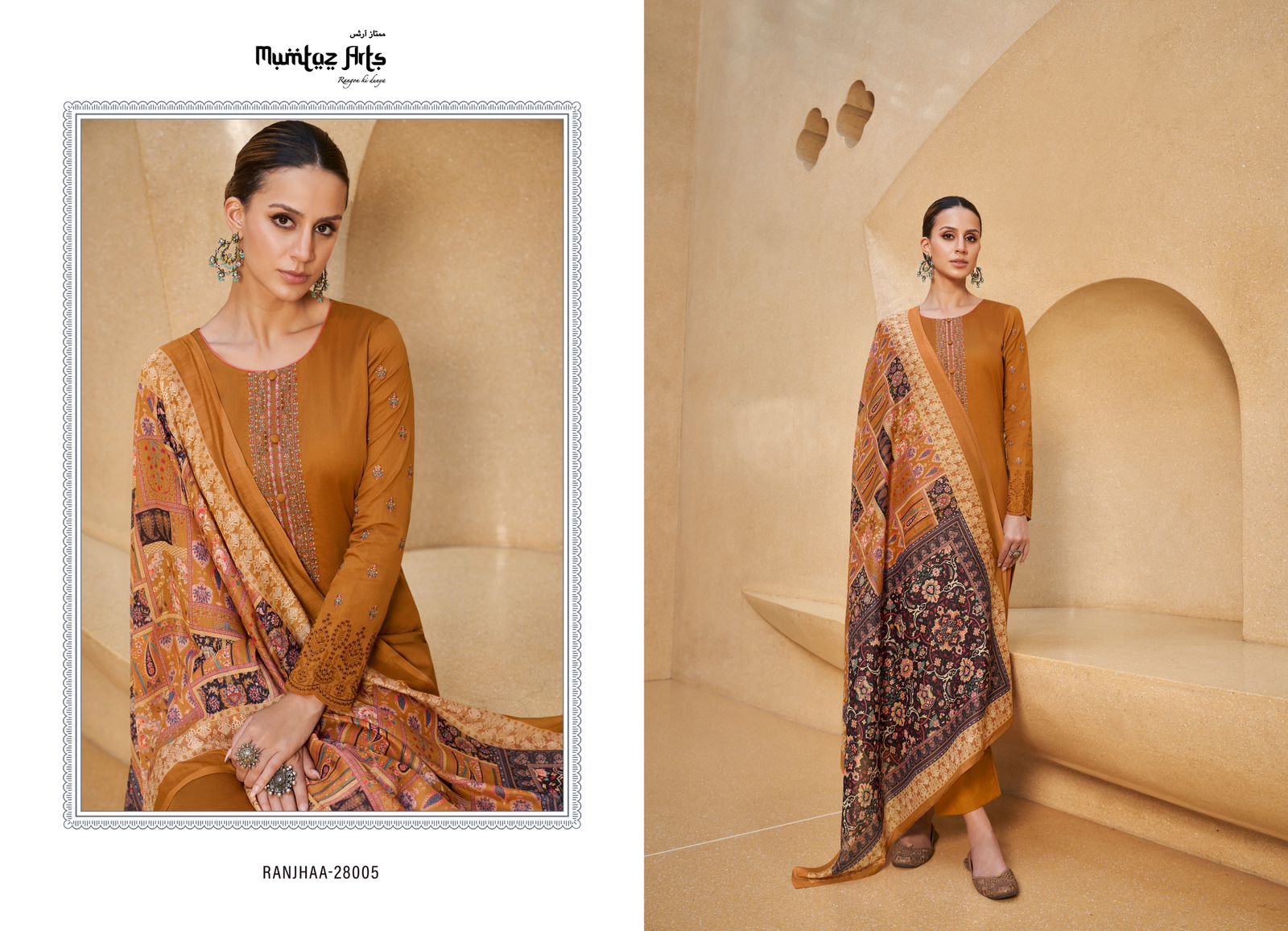 mumtaz art ranjhaa jam satin exclusive pritn salwar suit catalog