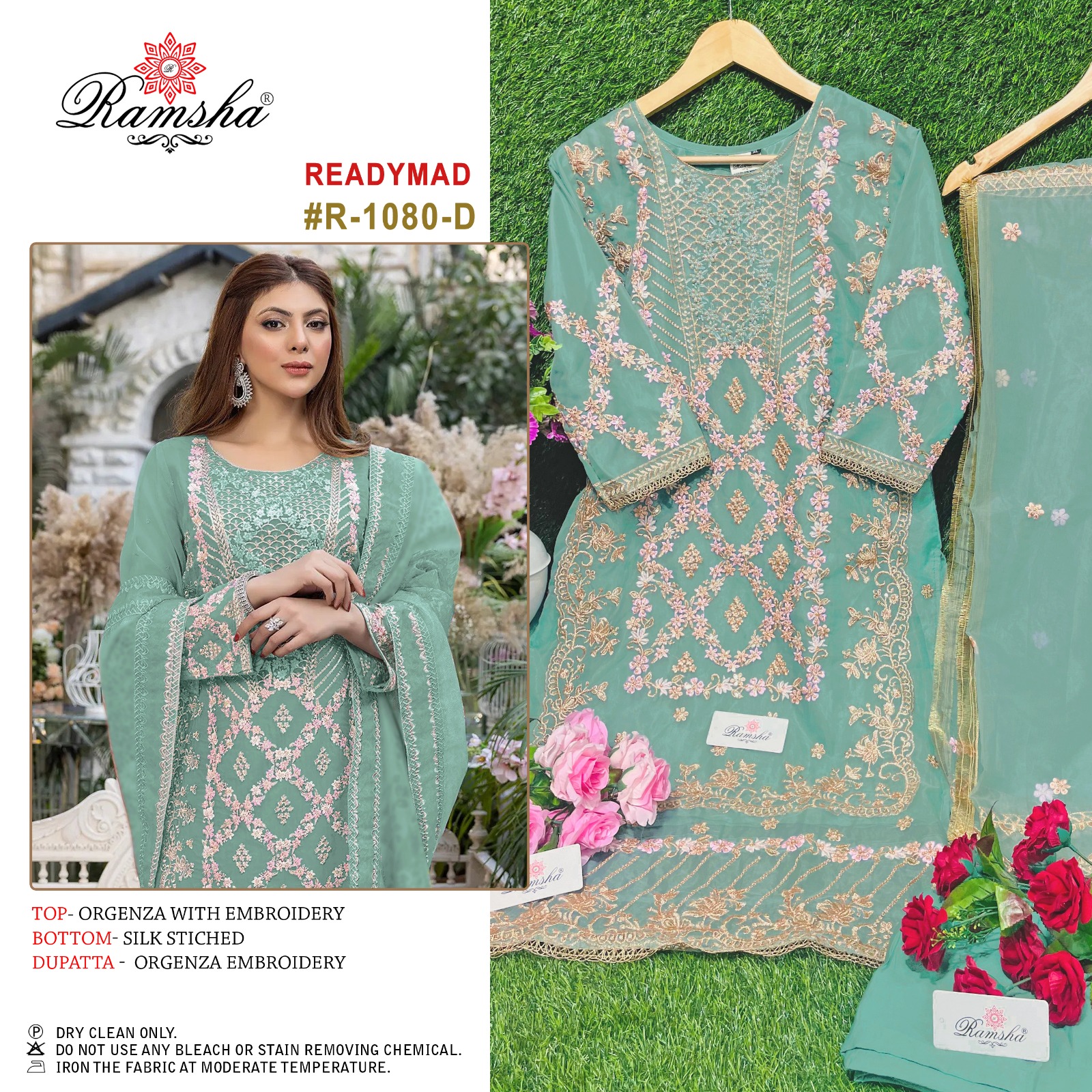 ramsha d no r 1080 organza regal look salwar suit catalog