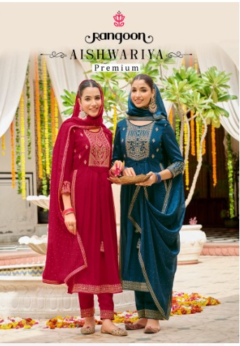 rangoon aishwariya premium silk catchy look top bottom with dupatta catalog