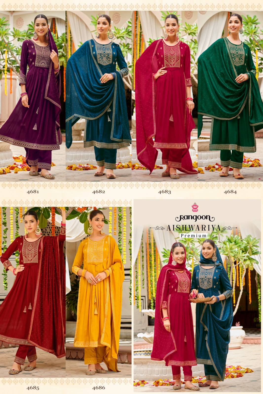 rangoon aishwariya premium silk catchy look top bottom with dupatta catalog