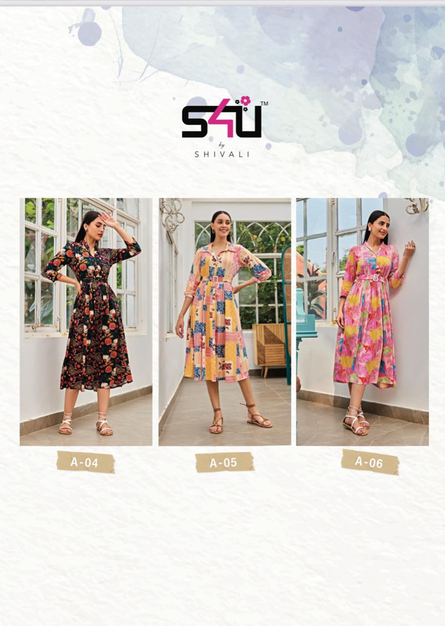 s4u anokhi rayon new and modern look kurti catalog